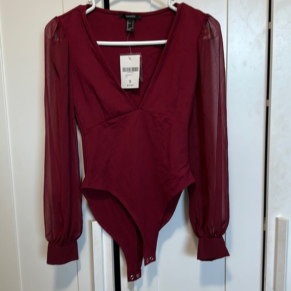 Forever21 Red top bodysuit - Picture 1 of 2